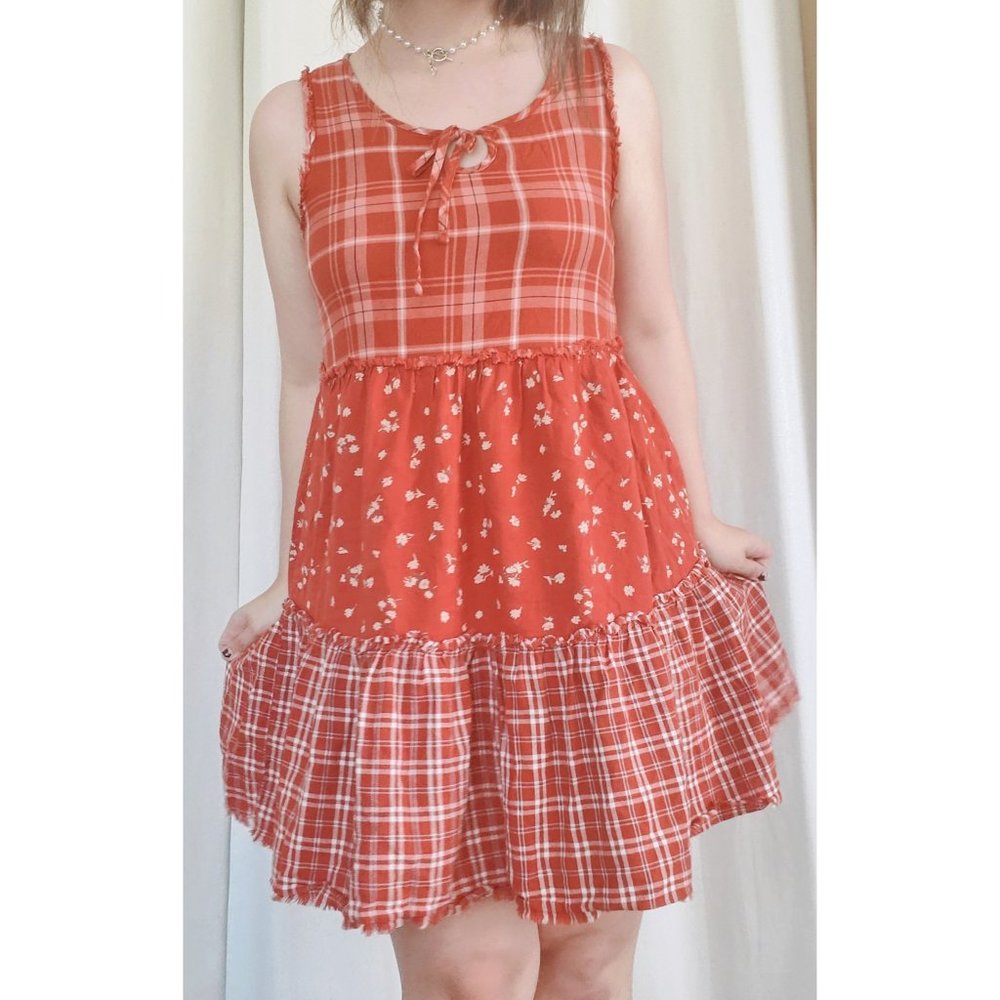 Rust Patchwork Dress - Picture 2 of 6